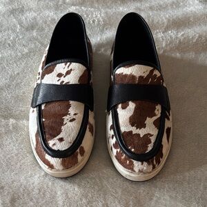 Donald J. Pliner Cowhide Pattern Loafers